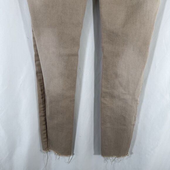Free People Jeans Women's 26 Tan Denim Button Fly Raw Hem Skinny Jeans - Picture 10 of 11